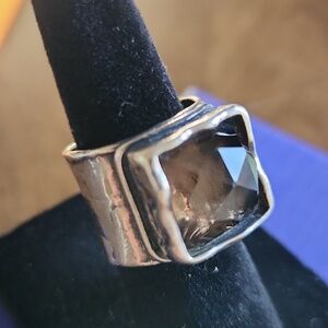 Silpada Sterling Ring with Smokey quartz Gem size 5